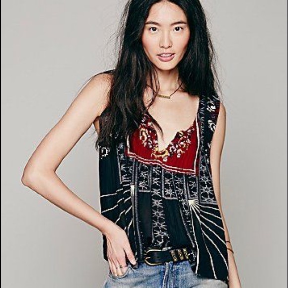 FP ONE hippie/bohemian sun rays tied back tank - Picture 2 of 8